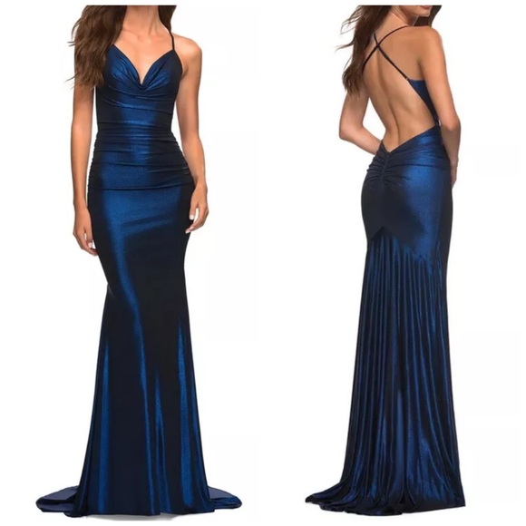 Navy blue prom dress, formal dress, military ball, bridesmaid or wedding guest - Picture 1 of 1